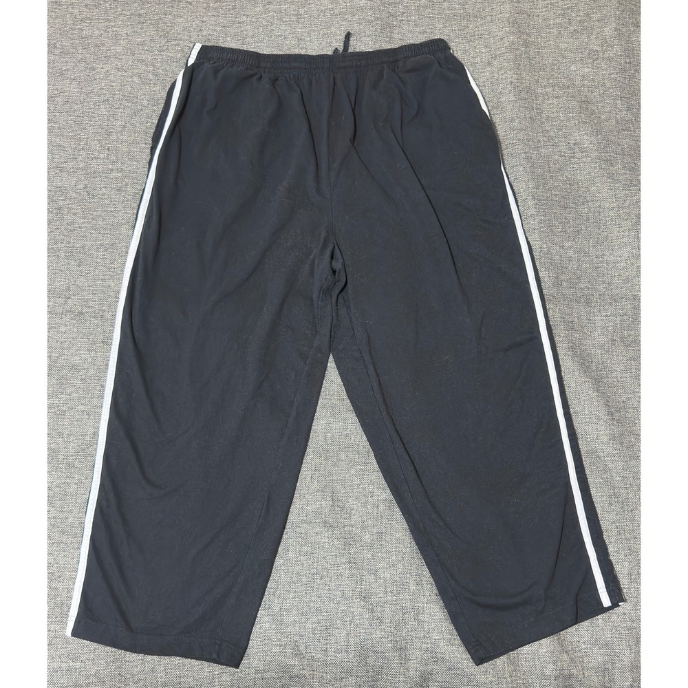 KingSize Mens 2XL Big Track Pants Black Side Stripe Athletic Casual